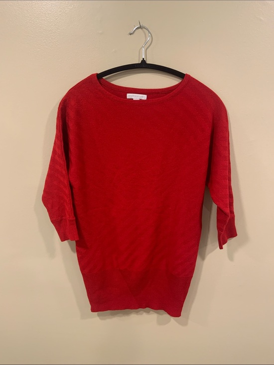 New York & Company Sweaters - New York & Company Red Scoop-Neck Lightweight Knit Sweater